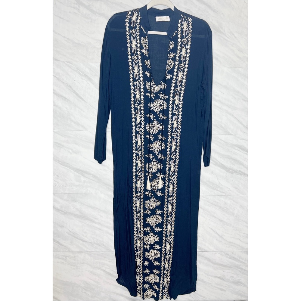 Beachgold Maxi Navy Sequin Cover Up Dress S/M